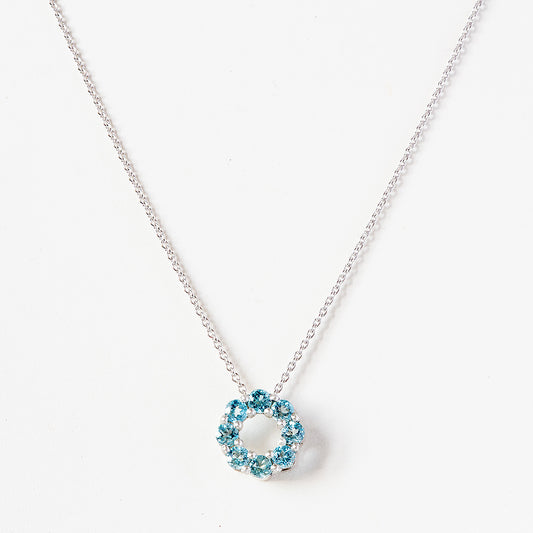 Circle of Life Necklace - Swiss Blue Topaz