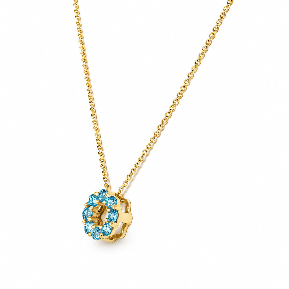 Circle of Life Necklace - Swiss Blue Topaz