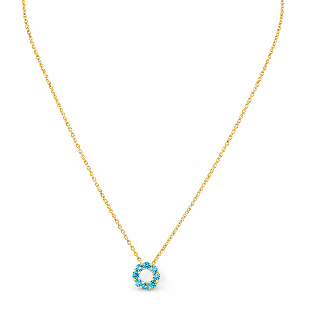 Circle of Life Necklace - Swiss Blue Topaz