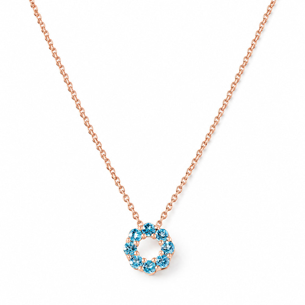 Circle of Life Necklace - Swiss Blue Topaz