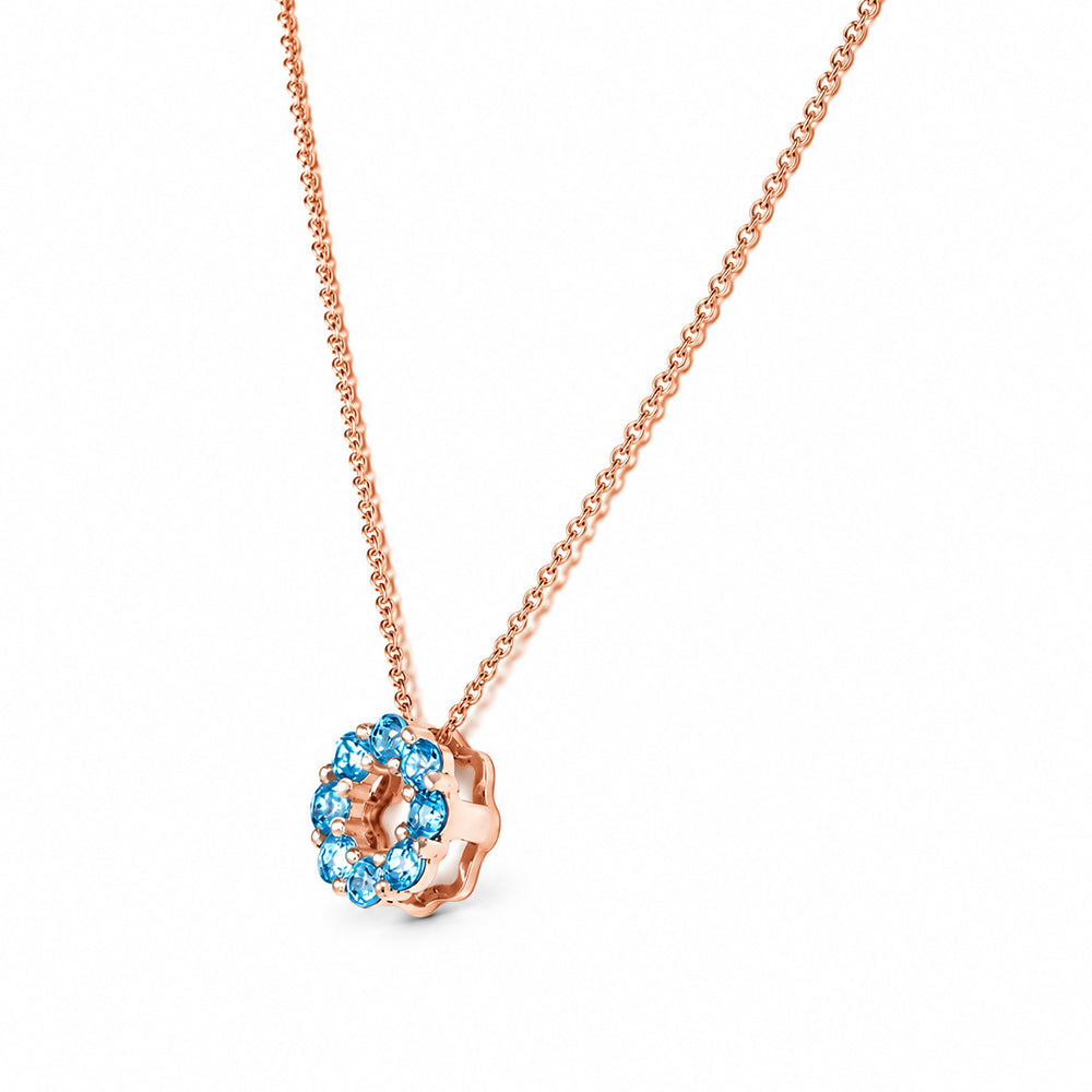 Circle of Life Necklace - Swiss Blue Topaz