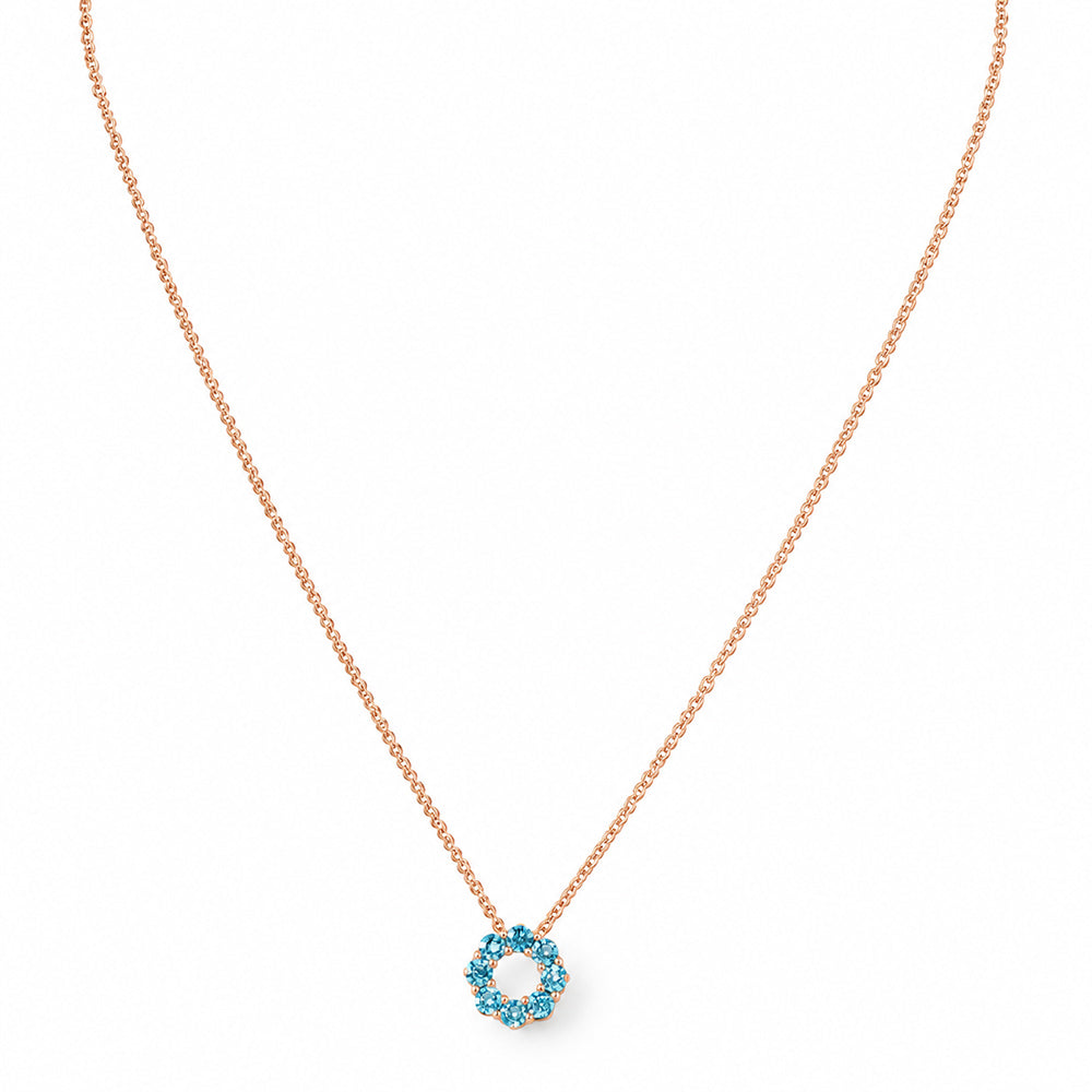 Circle of Life Necklace - Swiss Blue Topaz