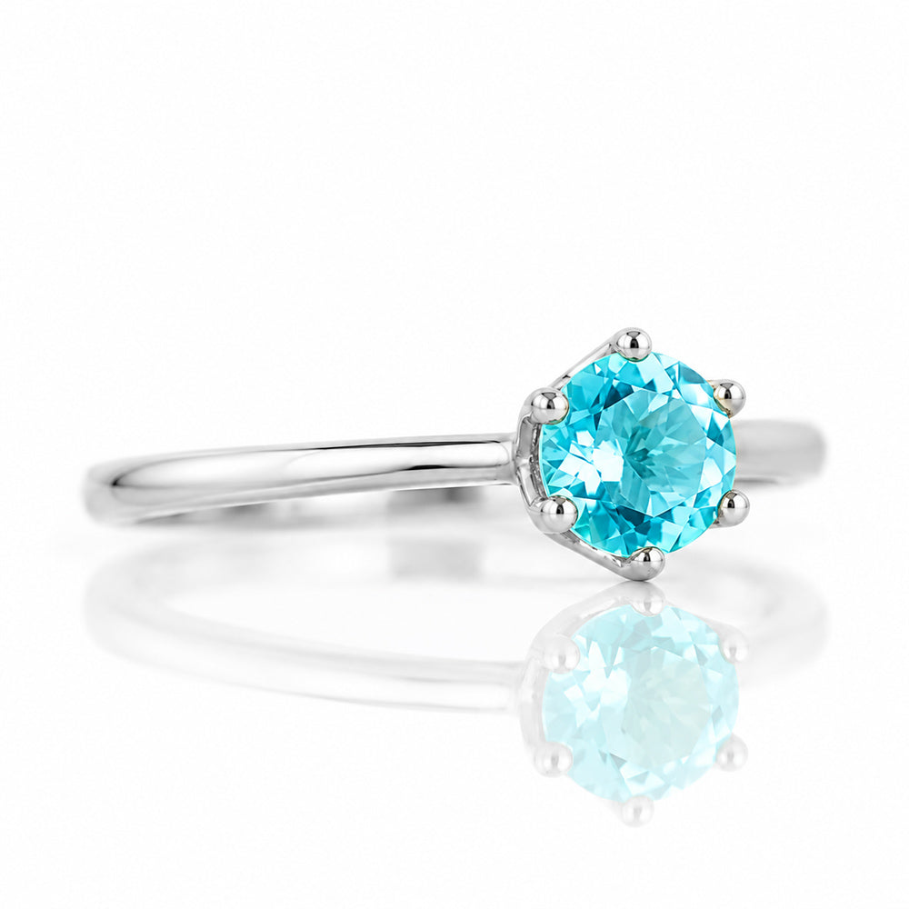 Tulip, a Six Claw Swiss Blue Topaz Ring - Victoria's Jewellery