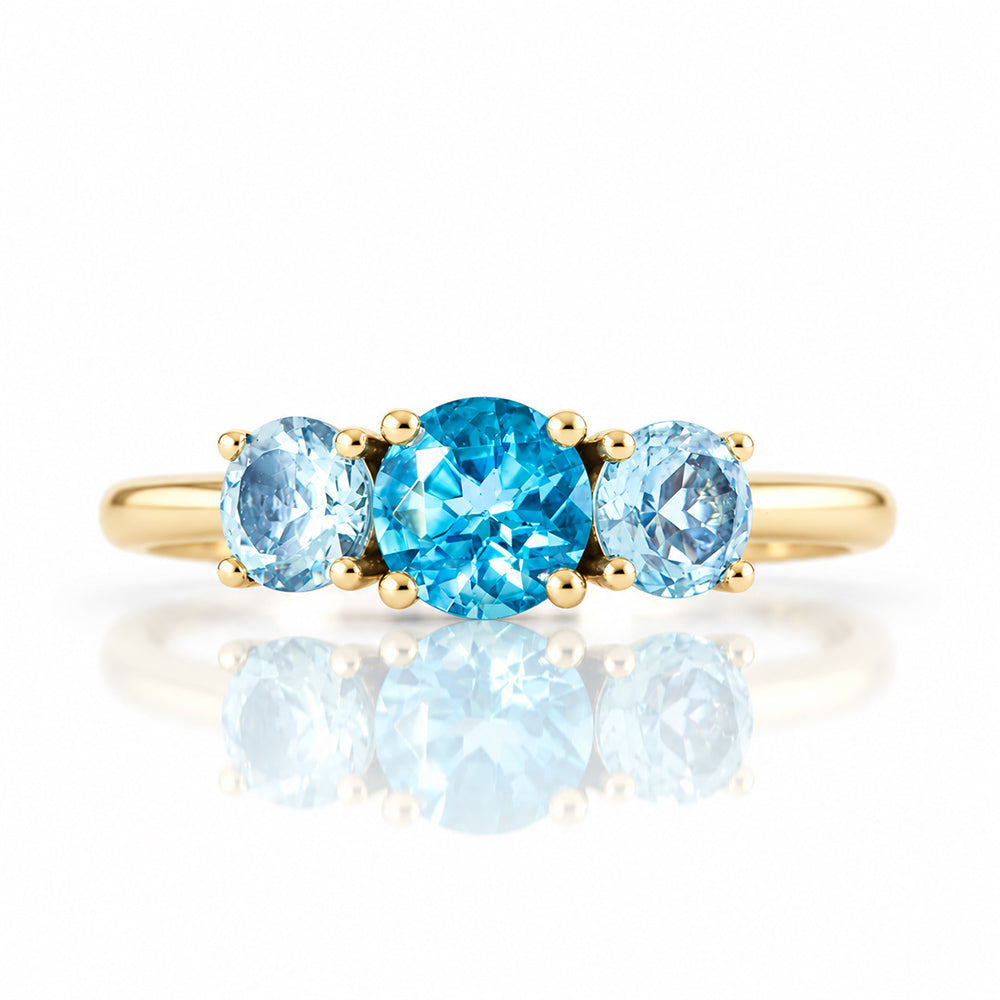 Aria, Swiss and Sky Blue Topaz Trilogy Ring - Victoria's Jewellery