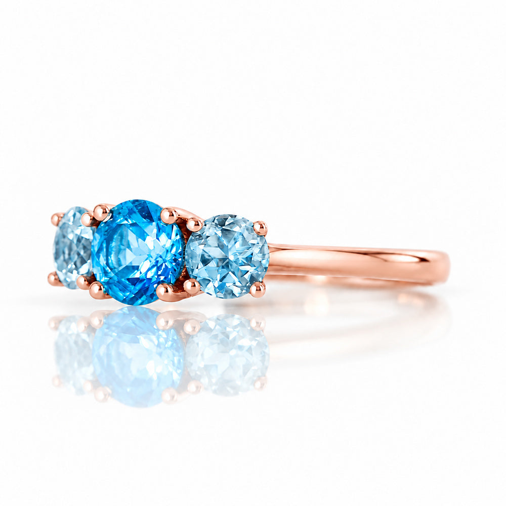 Aria, Swiss and Sky Blue Topaz Trilogy Ring - Victoria's Jewellery