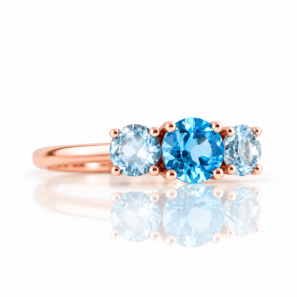Aria, Swiss and Sky Blue Topaz Trilogy Ring - Victoria's Jewellery