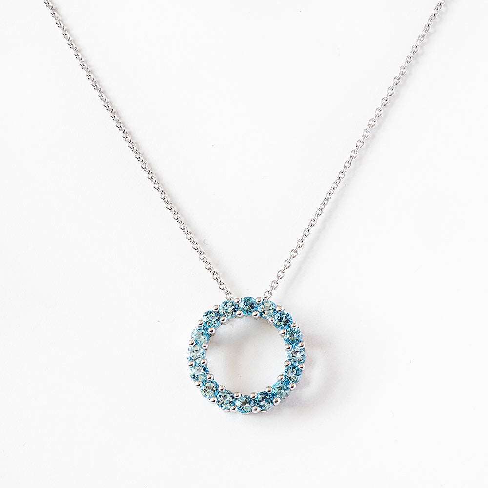 Medium Circle of Life, Swiss Blue Topaz