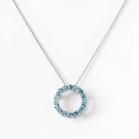 Medium Circle of Life, Swiss Blue Topaz
