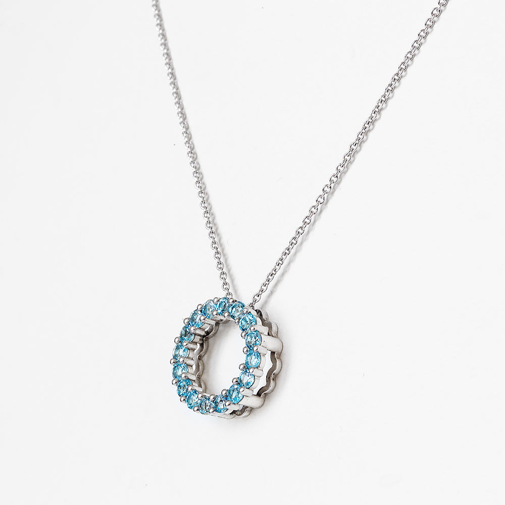 Medium Circle of Life, Swiss Blue Topaz