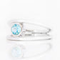 Harper, Round cut Swiss Blue Topaz Split Band Ring