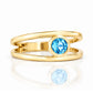 Harper, Round cut Swiss Blue Topaz Split Band Ring - Victoria's Jewellery