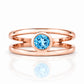 Harper, Round cut Swiss Blue Topaz Split Band Ring - Victoria's Jewellery