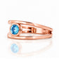 Harper, Round cut Swiss Blue Topaz Split Band Ring - Victoria's Jewellery