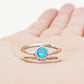 Harper, Round cut Swiss Blue Topaz Split Band Ring