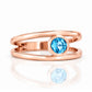 Harper, Round cut Swiss Blue Topaz Split Band Ring - Victoria's Jewellery