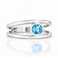 Harper, Round cut Swiss Blue Topaz Split Band Ring - Victoria's Jewellery