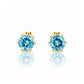 Tulip, Swiss Blue Topaz Stud Earrings - 5mm