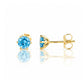 Tulip, Swiss Blue Topaz Stud Earrings - 5mm