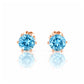 Tulip, Swiss Blue Topaz Stud Earrings - 5mm