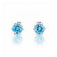 Tulip, Swiss Blue Topaz Stud Earrings - 5mm