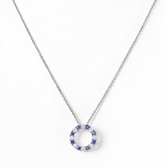 Sapphire and Diamond Circle of Life Pendant - 0.96ct