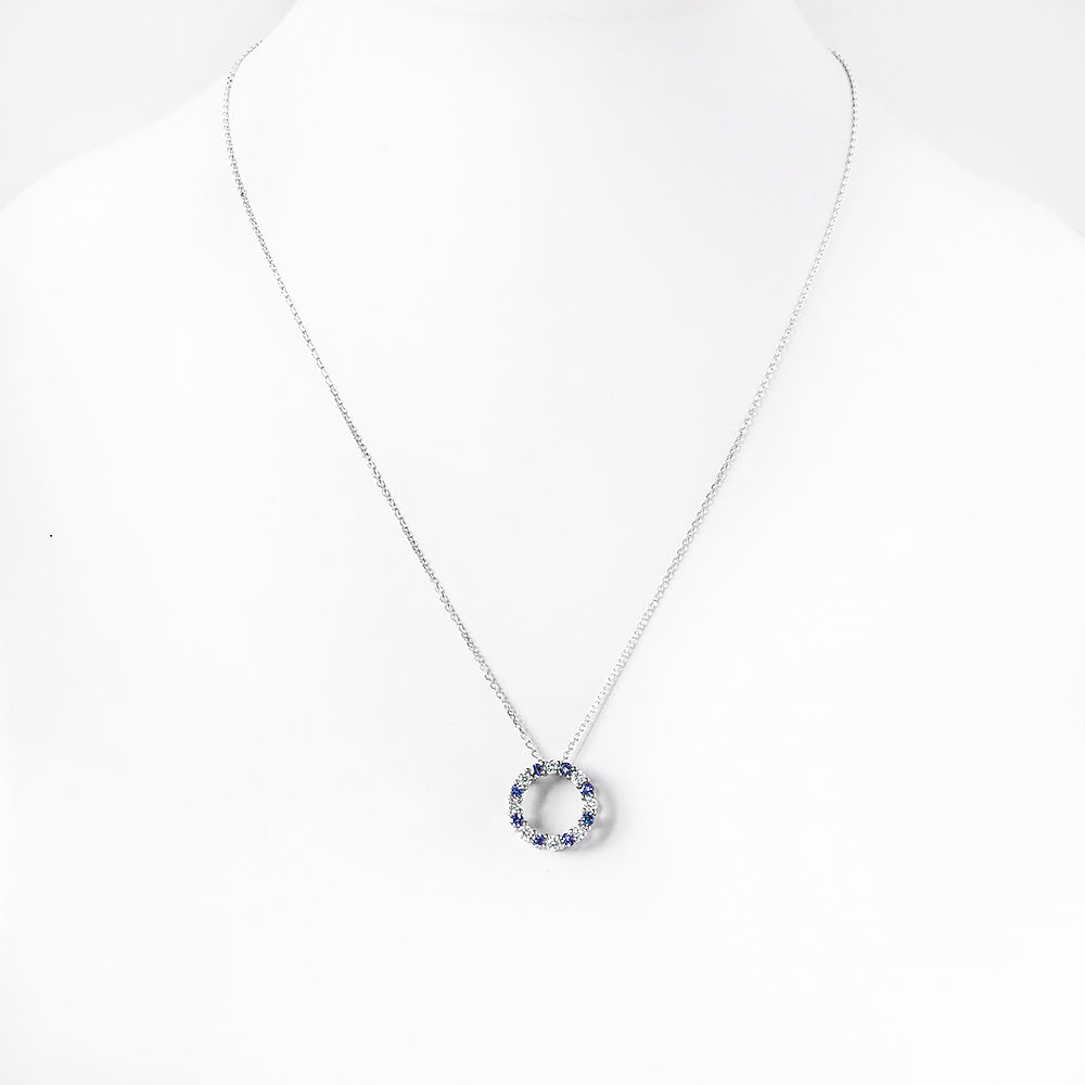 Tanzanite and Diamond Circle of Life Necklace in Gold - Victoria's Jewellery