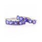 Round cut Tanzanite half eternity December Anniversary Ring in White Gold - Victoria's Jewellery
