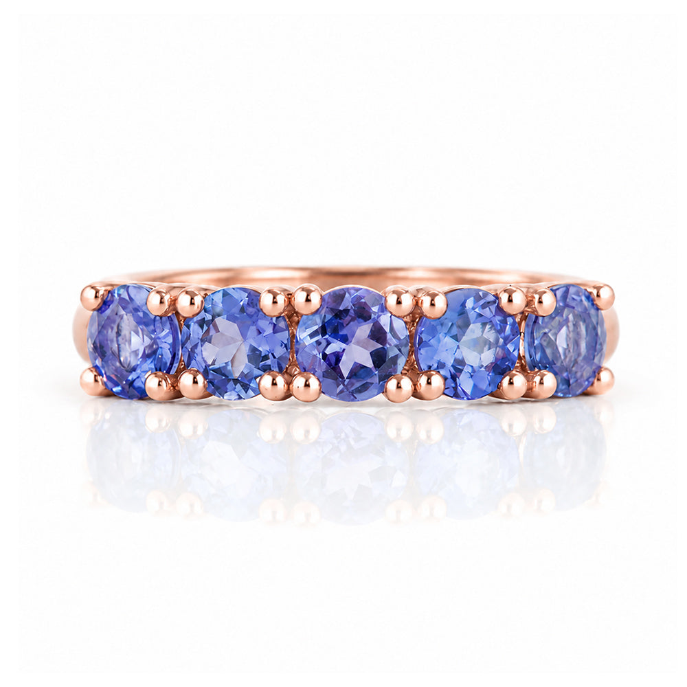 Annie, a Tanzanite Half Eternity Ring - Victoria's Jewellery