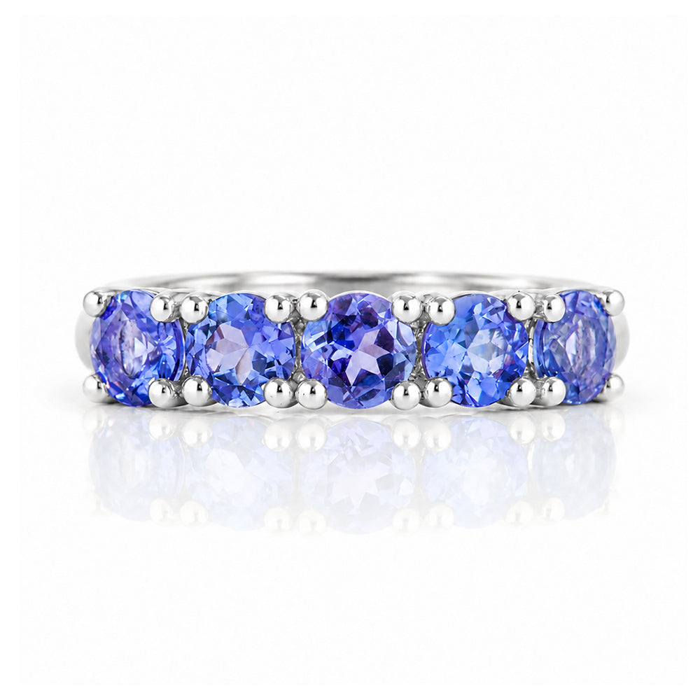 Annie, a Tanzanite Half Eternity Ring - Victoria's Jewellery