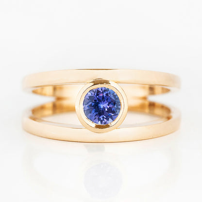 Harper, Round cut Tanzanite Split Band Ring - Victoria's Jewellery