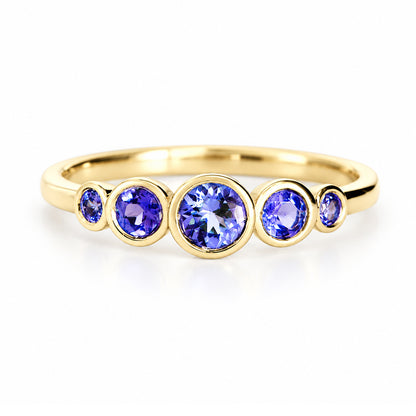 Gabriella, Tanzanite Half Eternity Ring - Victoria's Jewellery