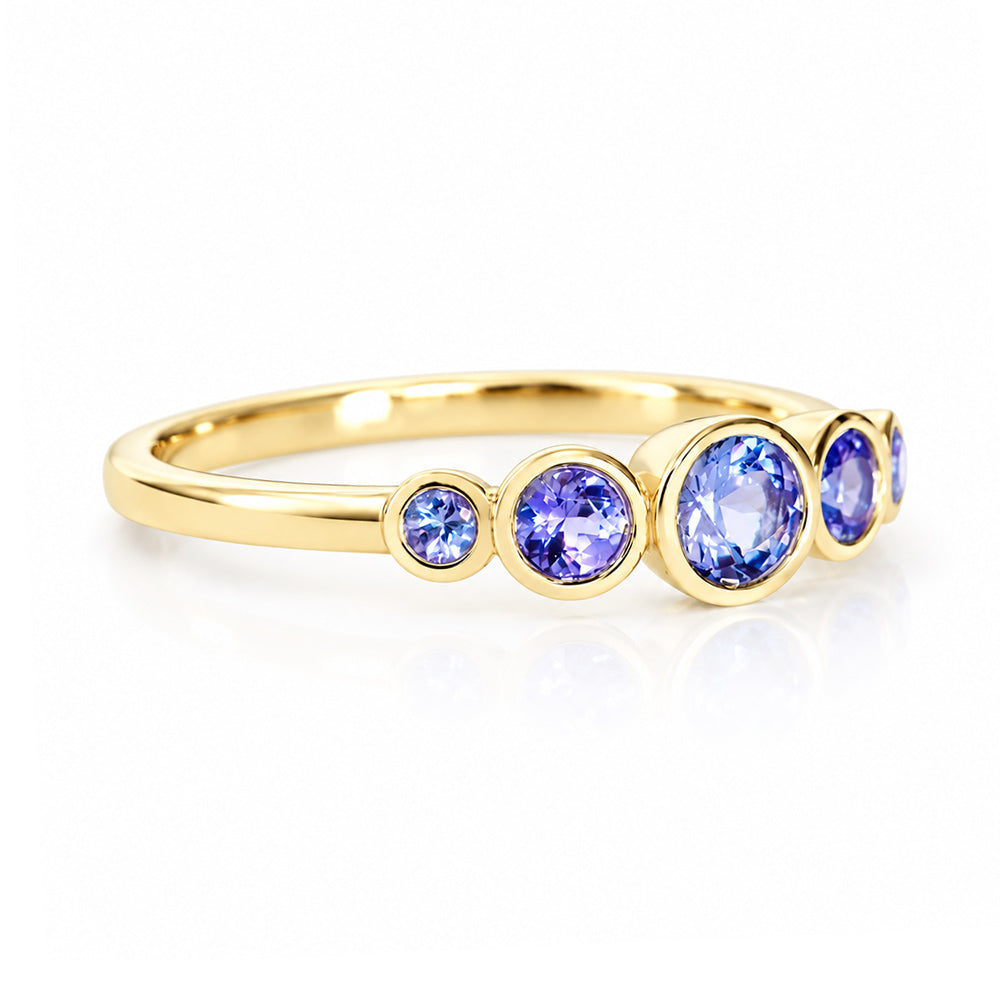 Gabriella, Tanzanite Half Eternity Ring - Victoria's Jewellery