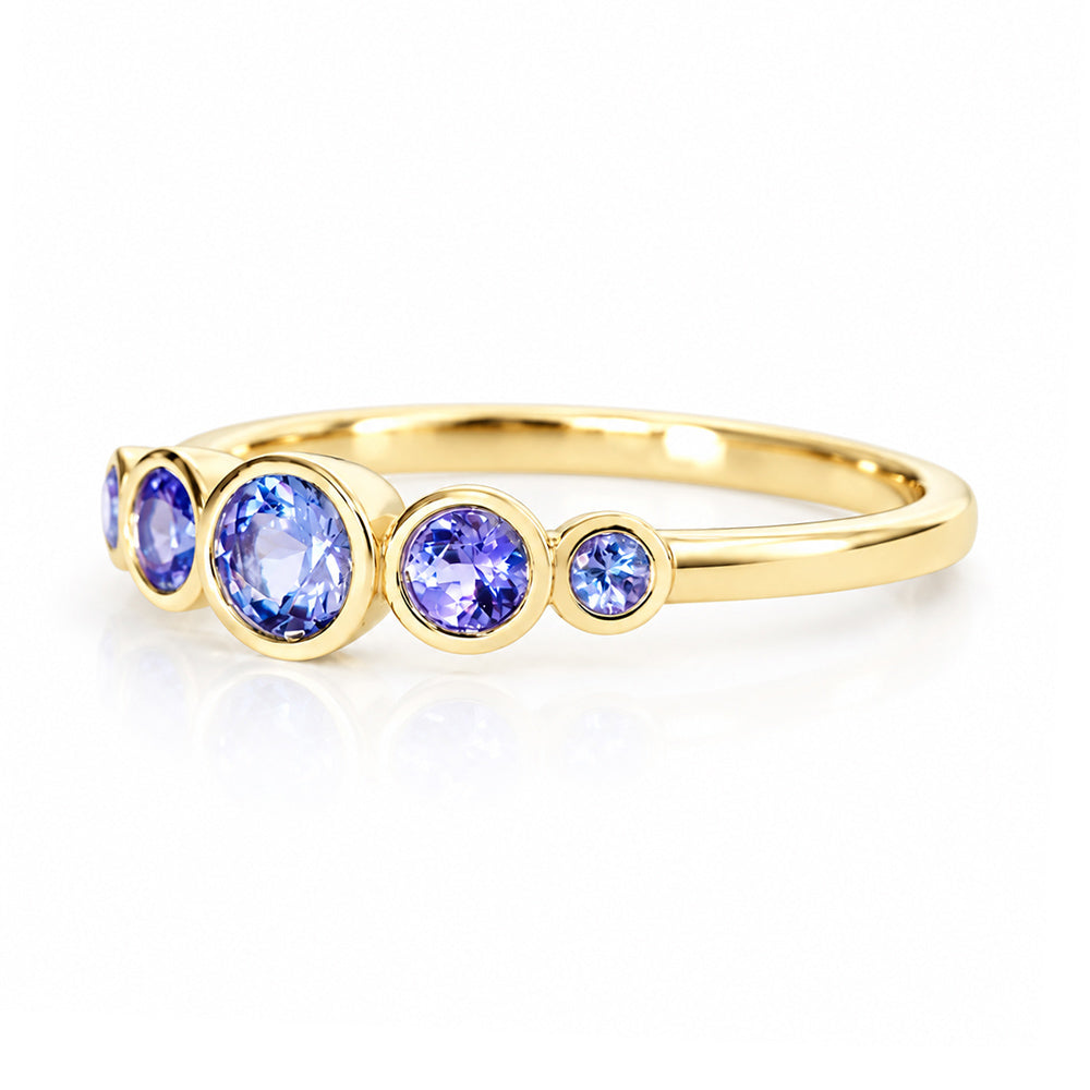 Gabriella, Tanzanite Half Eternity Ring - Victoria's Jewellery