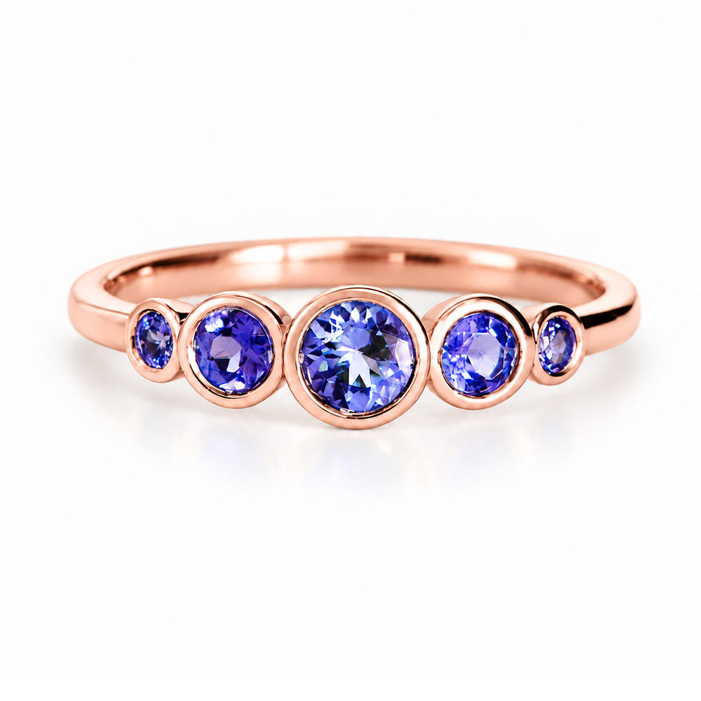 Gabriella, Tanzanite Half Eternity Ring - Victoria's Jewellery