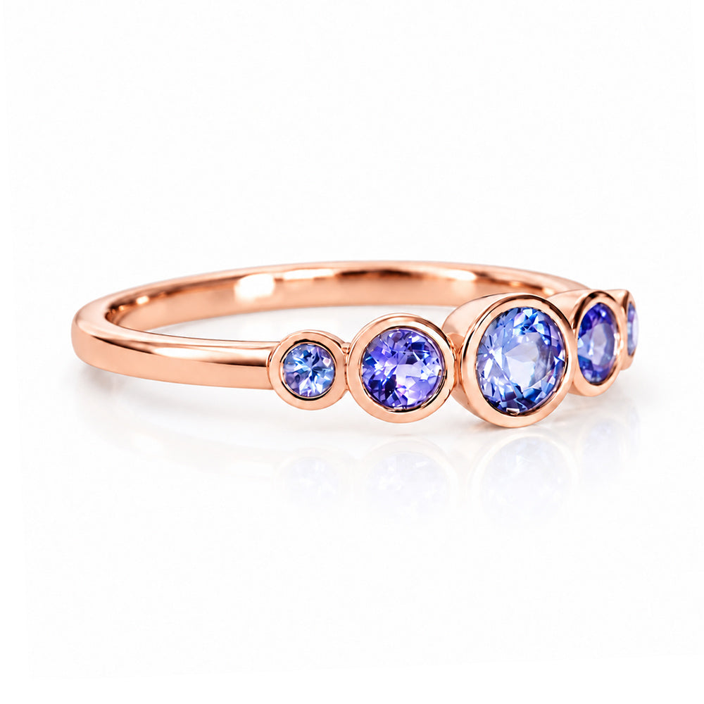 Gabriella, Tanzanite Half Eternity Ring - Victoria's Jewellery
