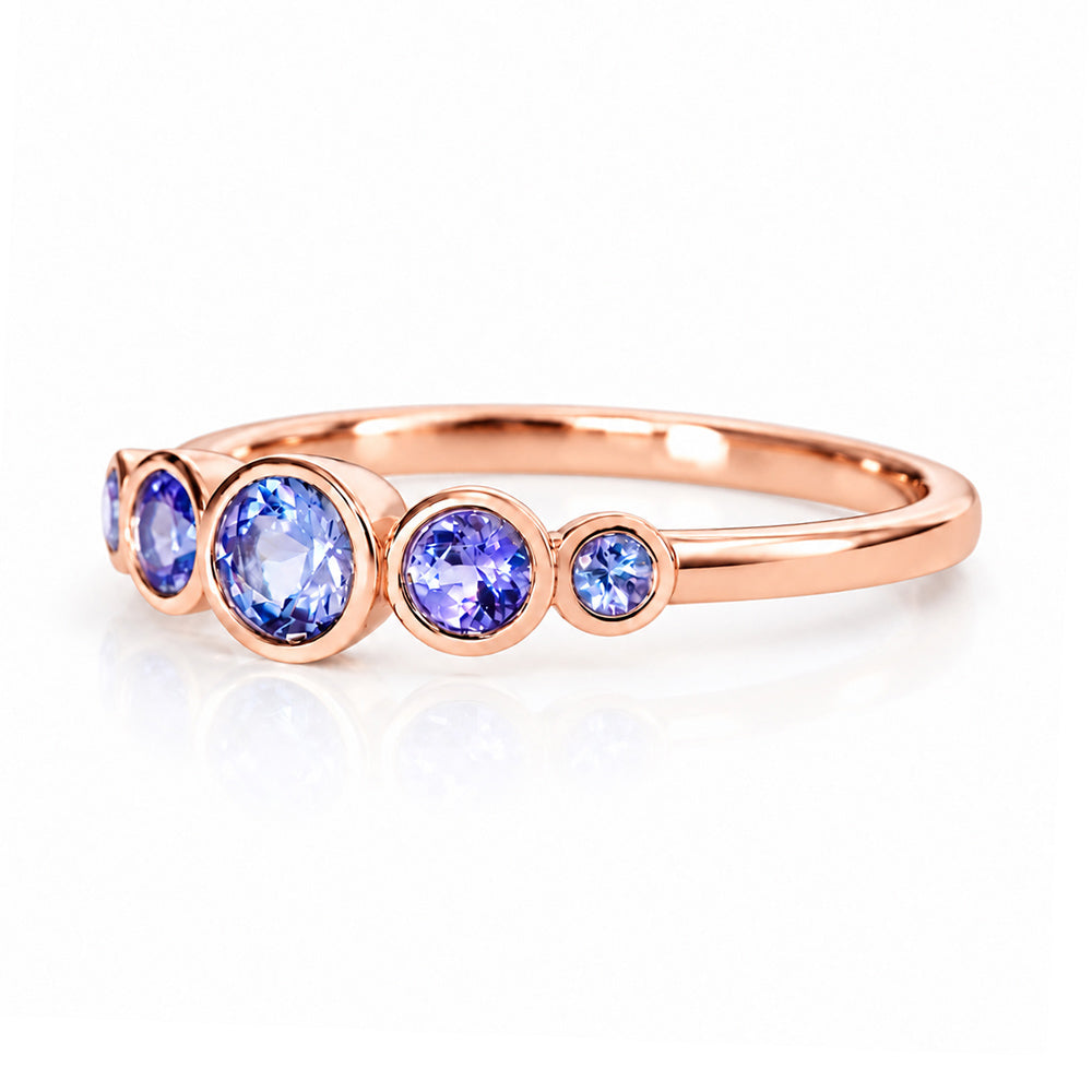 Gabriella, Tanzanite Half Eternity Ring - Victoria's Jewellery