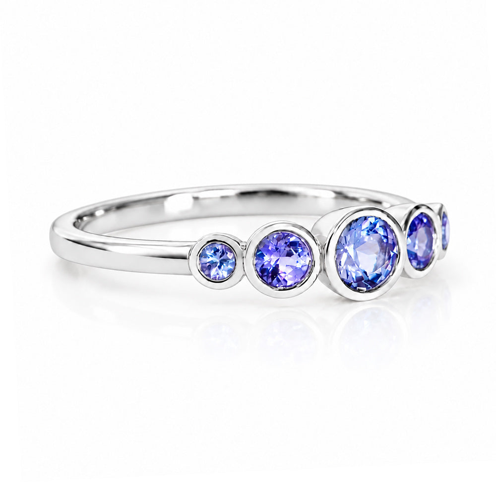 Gabriella, Tanzanite Half Eternity Ring - Victoria's Jewellery