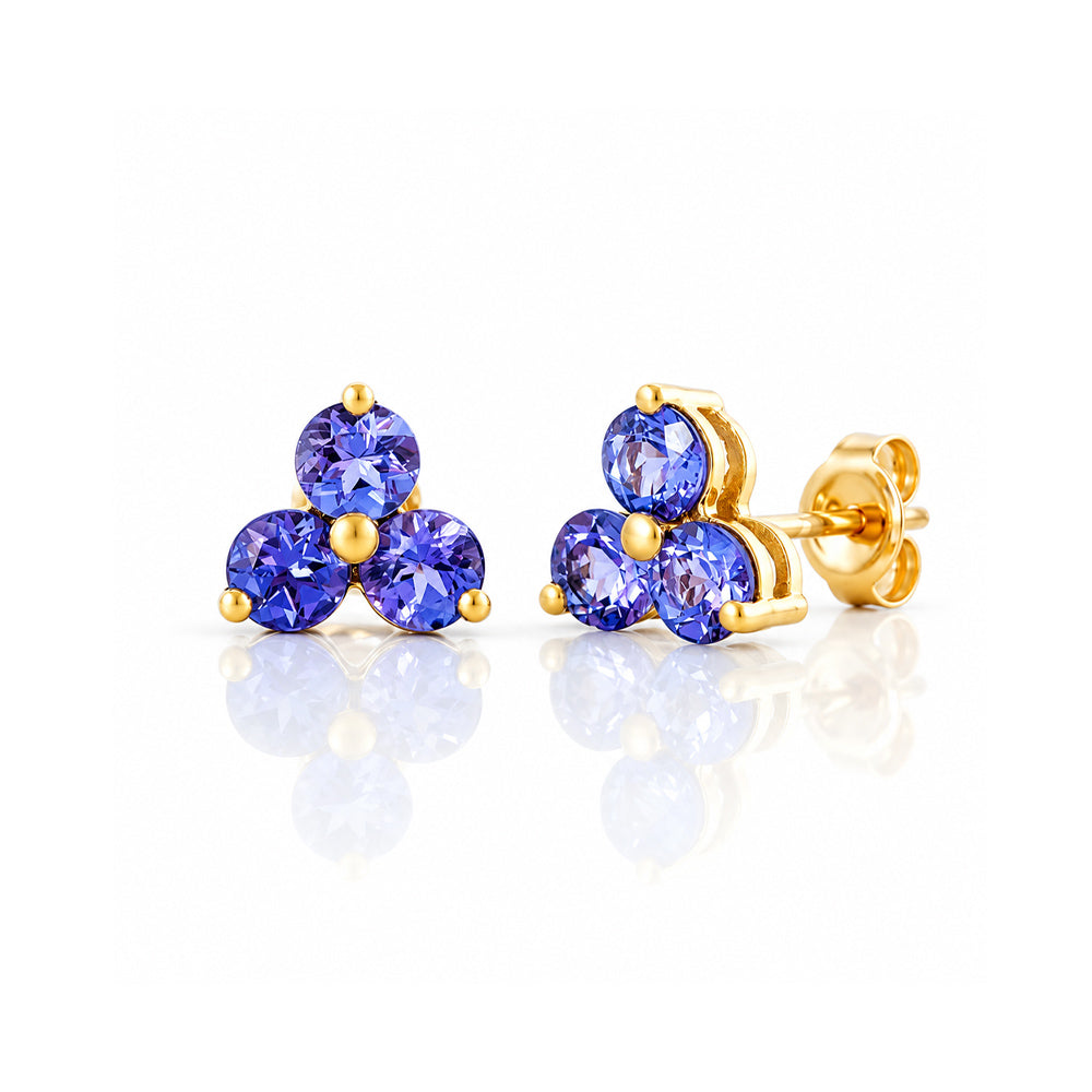 The Trilogy Tanzanite Stud Earrings - Victoria's Jewellery