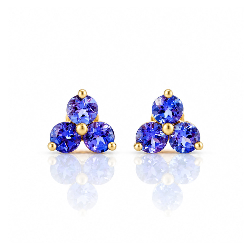 The Trilogy Tanzanite Stud Earrings - Victoria's Jewellery