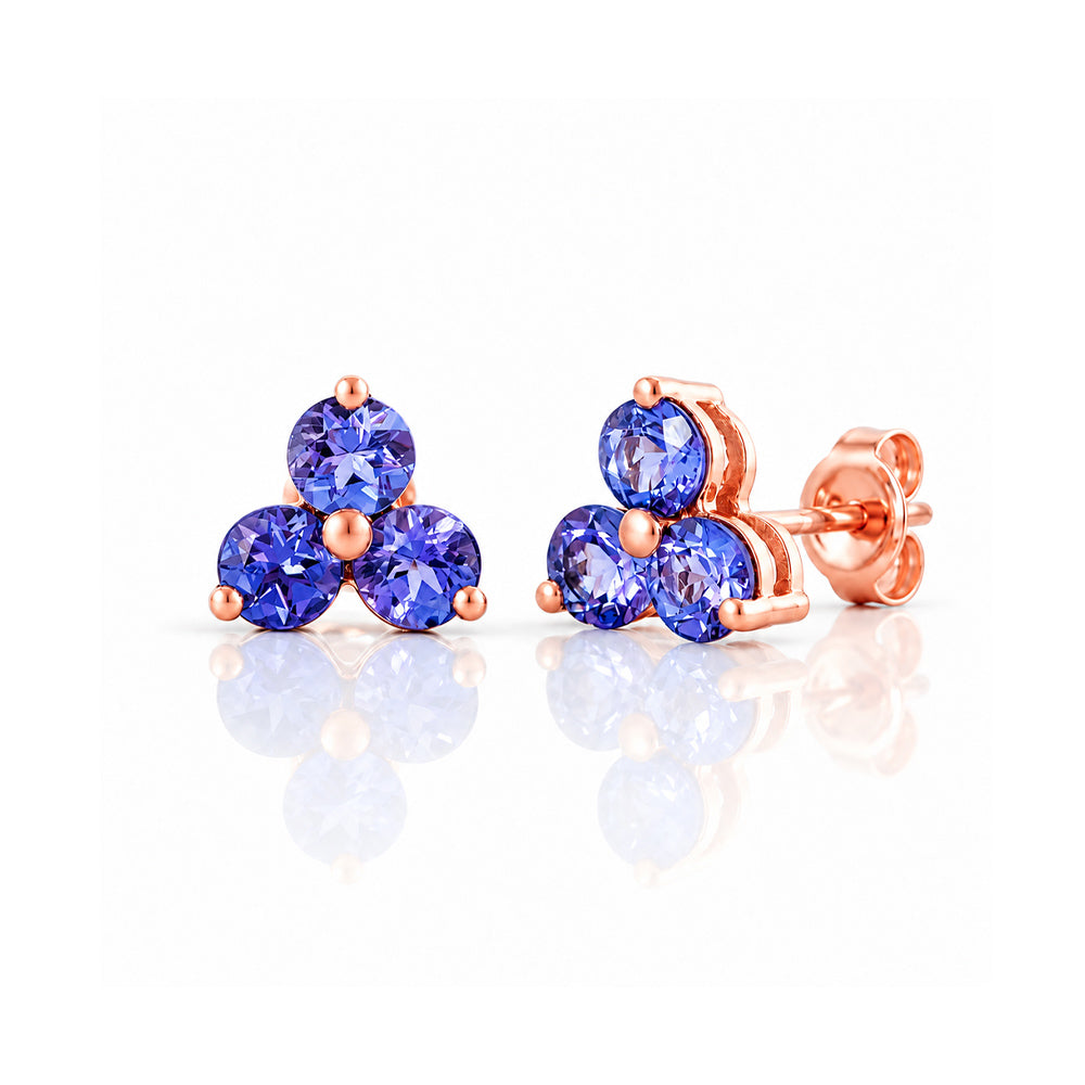 The Trilogy Tanzanite Stud Earrings - Victoria's Jewellery