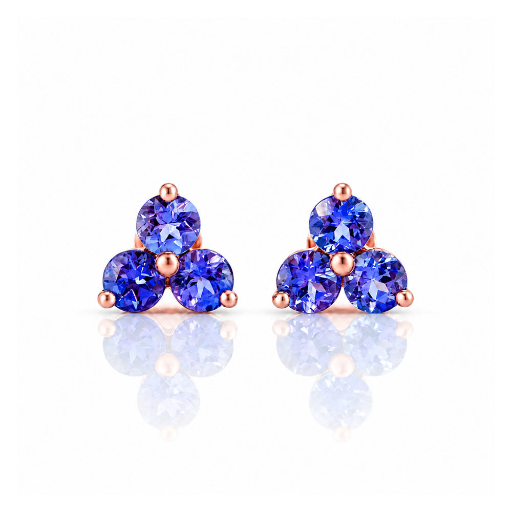 The Trilogy Tanzanite Stud Earrings - Victoria's Jewellery