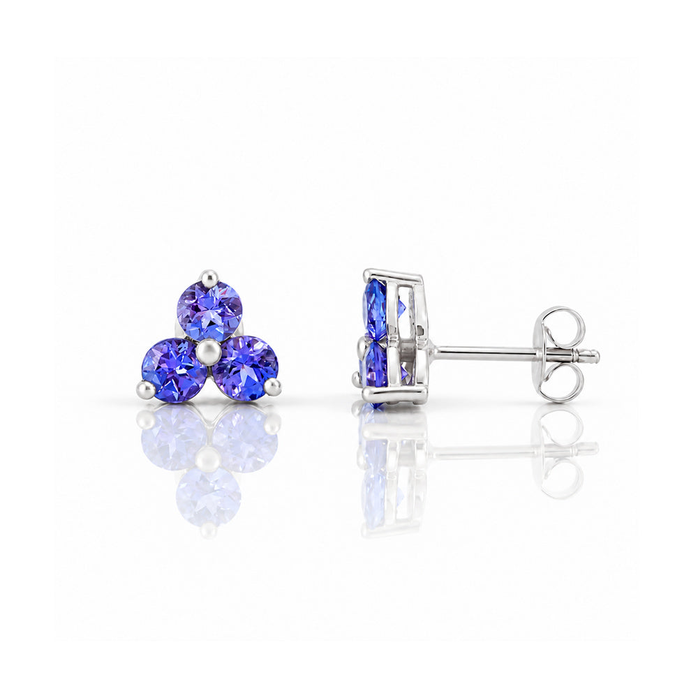 The Trilogy Tanzanite Stud Earrings - Victoria's Jewellery