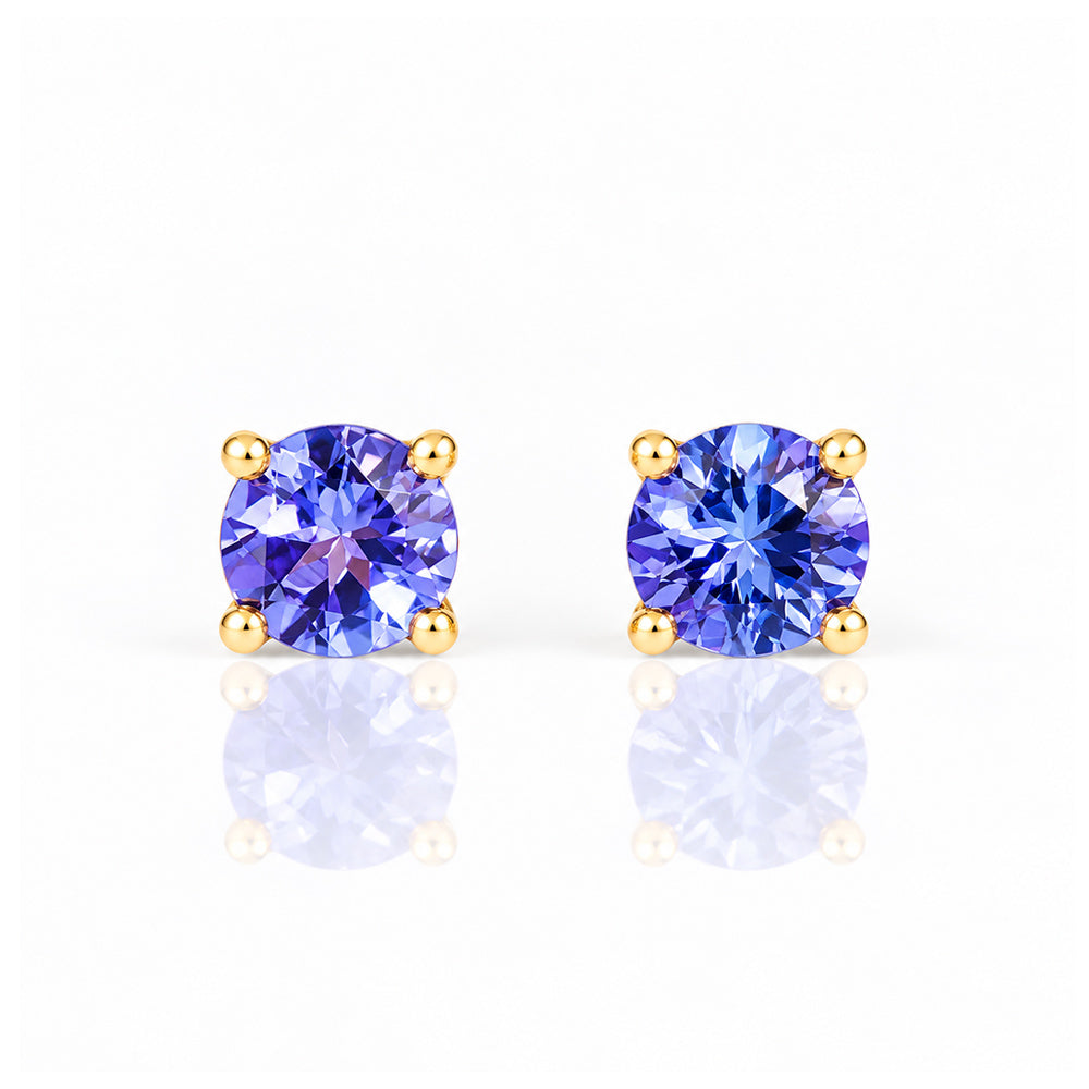 The Round Tanzanite Stud - 4mm - Victoria's Jewellery