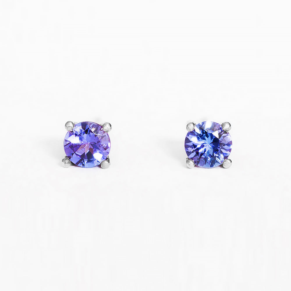 The Round Tanzanite Stud - 4mm