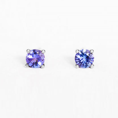 The Round Tanzanite Stud - 4mm