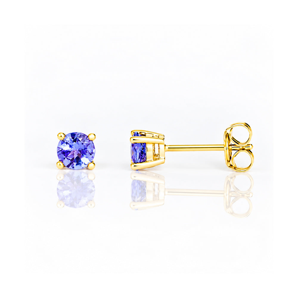 The Round Tanzanite Stud - 4mm - Victoria's Jewellery