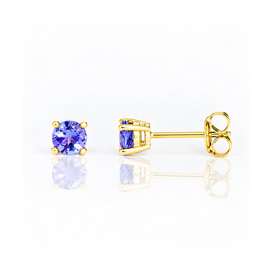 The Round Tanzanite Stud - 4mm - Victoria's Jewellery