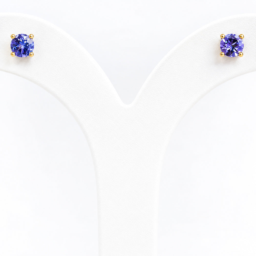 The Round Tanzanite Stud - 4mm - Victoria's Jewellery