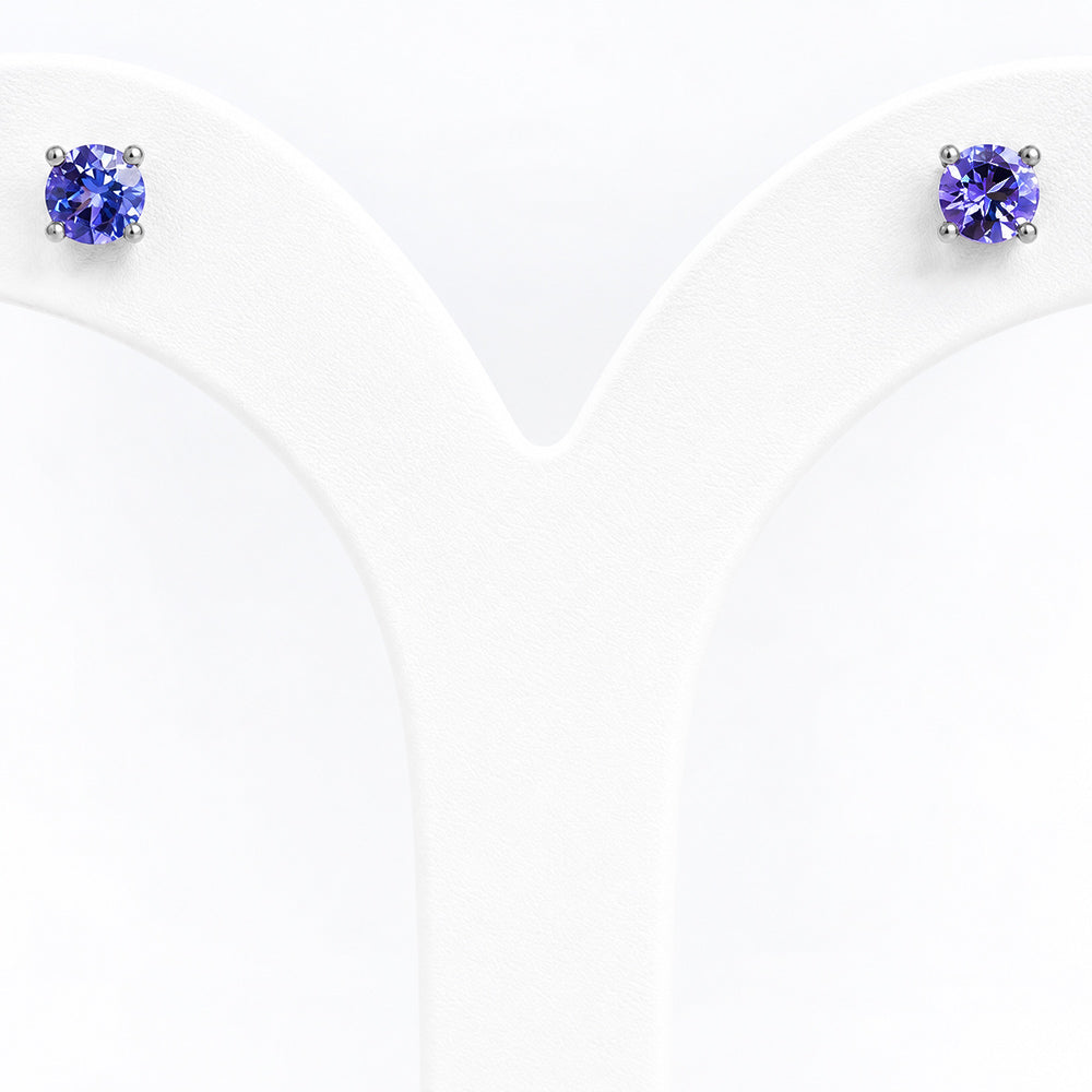 The Round Tanzanite Stud - 4mm - Victoria's Jewellery