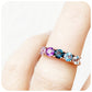 Topaz and Amethyst Rainbow half eternity anniversary ring - Victoria's Jewellery